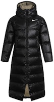 (Women) Nike Black Long Hooded Puffer Jacket CU5821-010 (Women) Nike Black Long Hooded Puffer Jacket CU5821-010