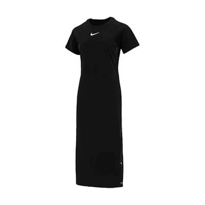 (Women) Nike Black Mesh Button Sports Dress, Breathable Quick-Dry Short Sleeve. DM8879-010