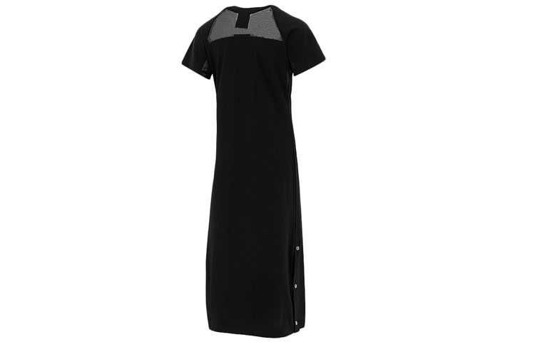 Lookbook (W) 耐克黑色网眼纽扣运动连衣裙，透气快干短袖。 DM8879-010