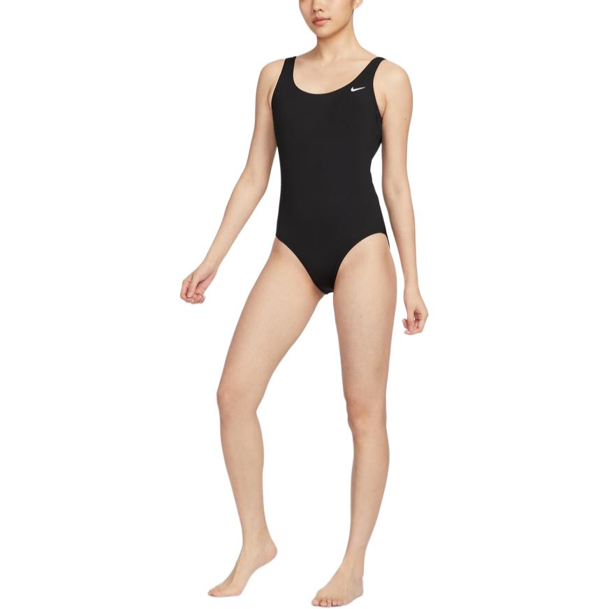 (Women) Nike Black Open-Back Chlorine-Resistant One-Piece Swimsuit FZ6618-010