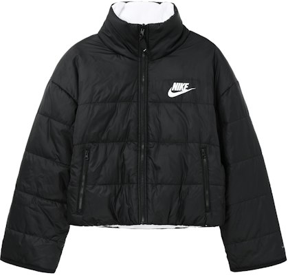 (Women) Nike Black Reversible Cropped Jacket with Logo Print and Zipper DQ6864-010 Buy (Women) Nike Black Reversible Cropped Jacket with Logo Print and Zipper DQ6864-010