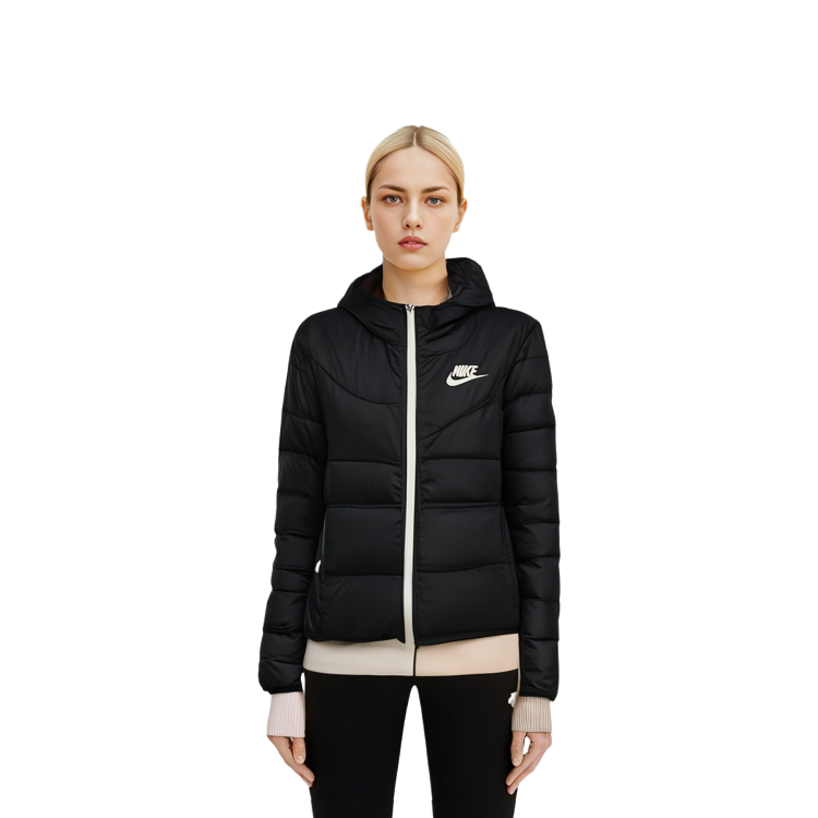 Details for (W) Nike Black Reversible Down Jacket Cetak Logo. CU0283-010