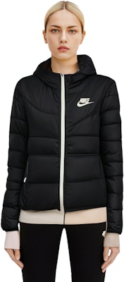 (W) Nike Black Reversible Down Jacket Cetak Logo. CU0283-010 Details for (W) Nike Black Reversible Down Jacket Cetak Logo. CU0283-010
