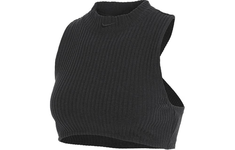 (Women) Nike Black Sleeveless Tank Top with Stand-Up Collar FN3678-010