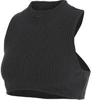 (Women) Nike Black Sleeveless Tank Top with Stand-Up Collar FN3678-010 (Women) Nike Black Sleeveless Tank Top with Stand-Up Collar FN3678-010