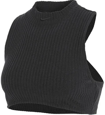 (Women) Nike Black Sleeveless Tank Top with Stand-Up Collar FN3678-010 Buy (Women) Nike Black Sleeveless Tank Top with Stand-Up Collar FN3678-010