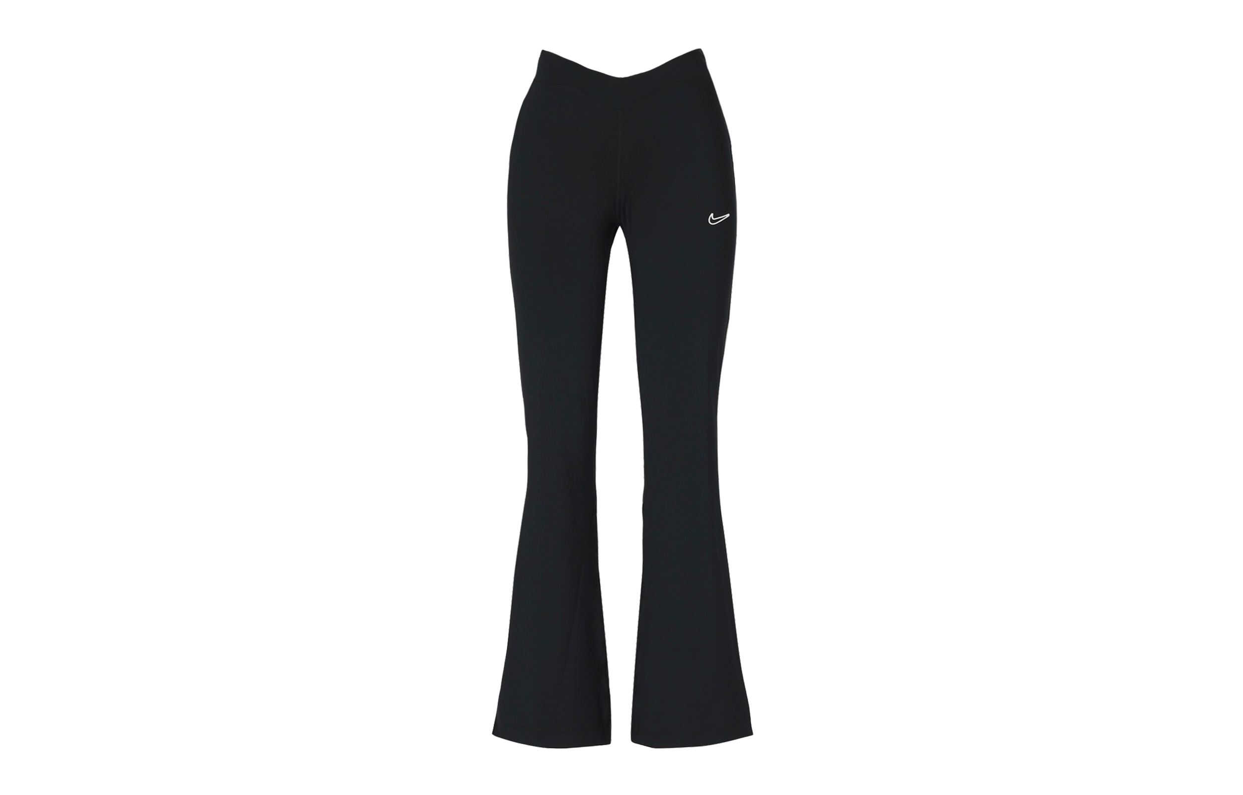(Women) Nike Black Slim Fit Flared Pants with Embroidered Logo. DQ6617-010
