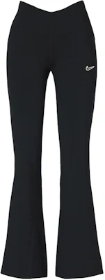 (Women) Nike Black Slim Fit Flared Pants with Embroidered Logo. DQ6617-010 Buy (Women) Nike Black Slim Fit Flared Pants with Embroidered Logo. DQ6617-010