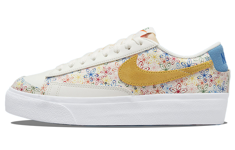 Buy (W) Nike Blazer Low Plataforma 'Blanco Azul Amarillo' DV3210-100