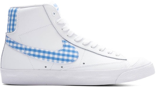 (W) Nike Blazer Mid '77 'University Blue Gingham' Biru Putih Kotak-kotak FD9163-100 Buy (W) Nike Blazer Mid '77 'University Blue Gingham' Biru Putih Kotak-kotak FD9163-100