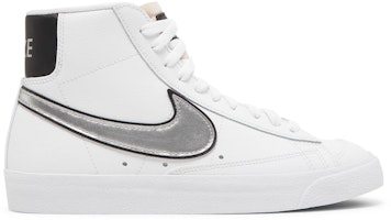 (Women) Nike Blazer Mid '77 Essential 'White Metallic Silver' DH0070-100 (Women) Nike Blazer Mid '77 Essential 'White Metallic Silver' DH0070-100