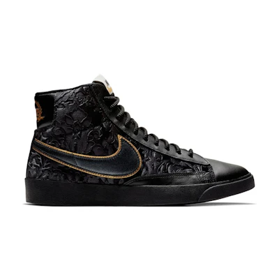 (W) Nike Blazer Mid Velvet Black Metallic Gold