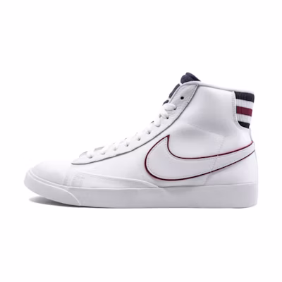 (W) Nike Blazer Mid White Blackened Blue Red Crush