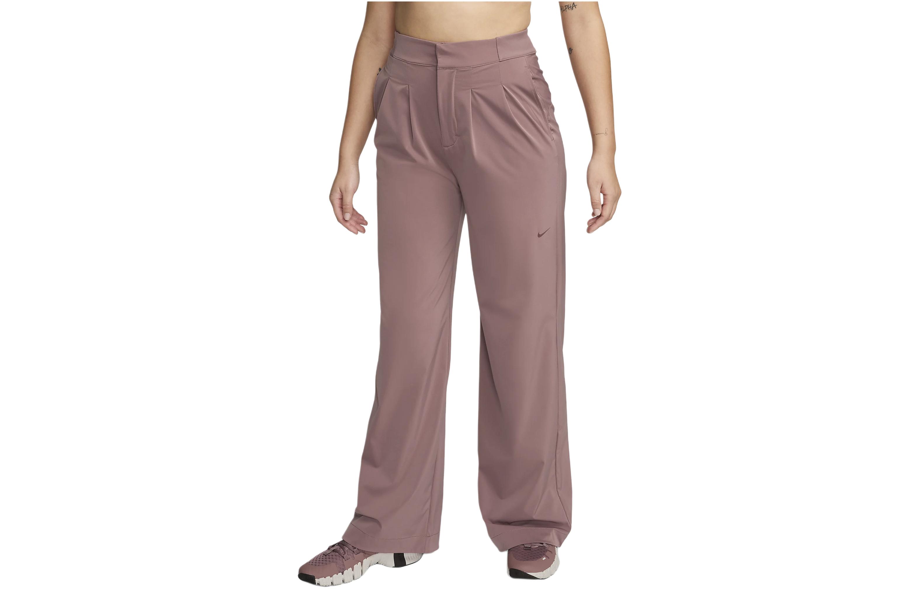 (Women) Nike Bliss Casual Straight Pants Smokey Purple Small Logo FQ2166-208