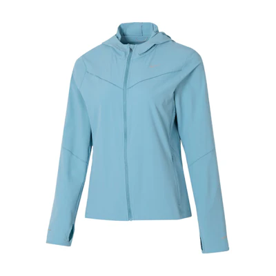 (Women) Nike Blue Breathable Running Jacket with Zipper and Hoodie FB7481-464