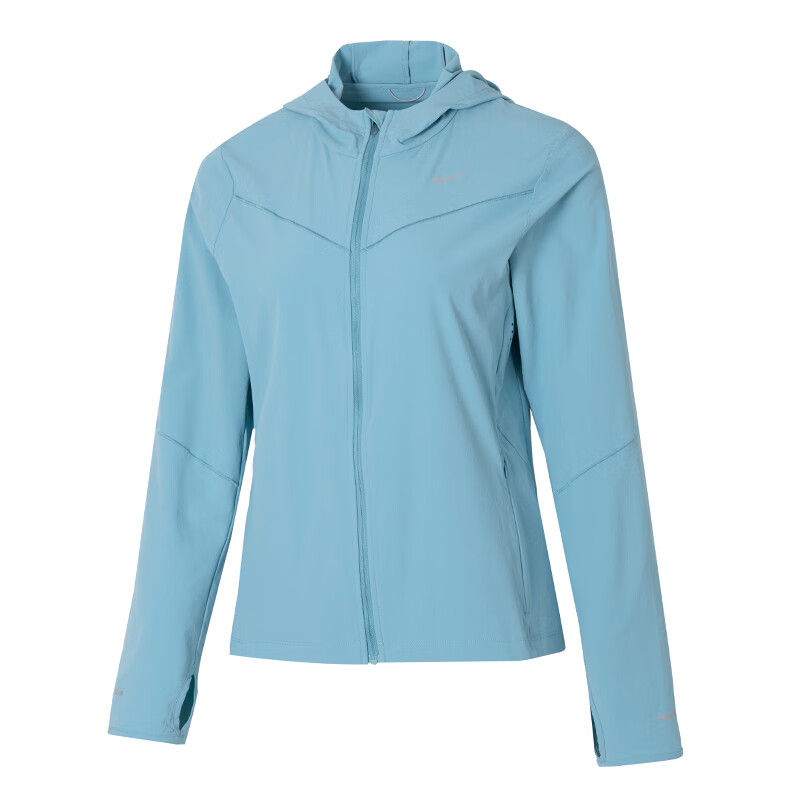 (Women) Nike Blue Breathable Running Jacket with Zipper and Hoodie FB7481-464 圖 2