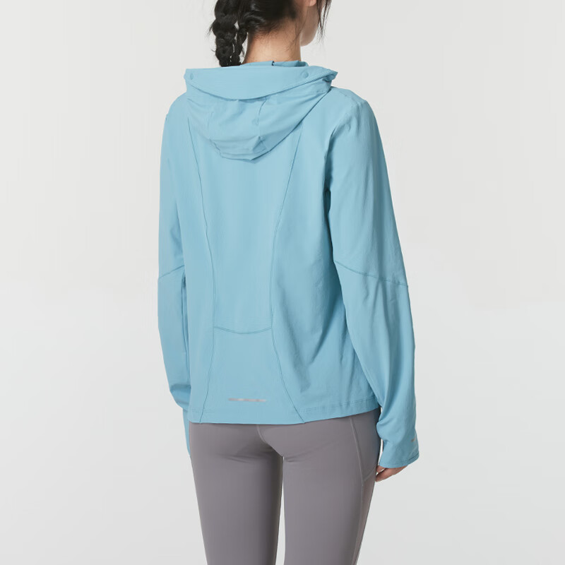 (Women) Nike Blue Breathable Running Jacket with Zipper and Hoodie FB7481-464 圖 5