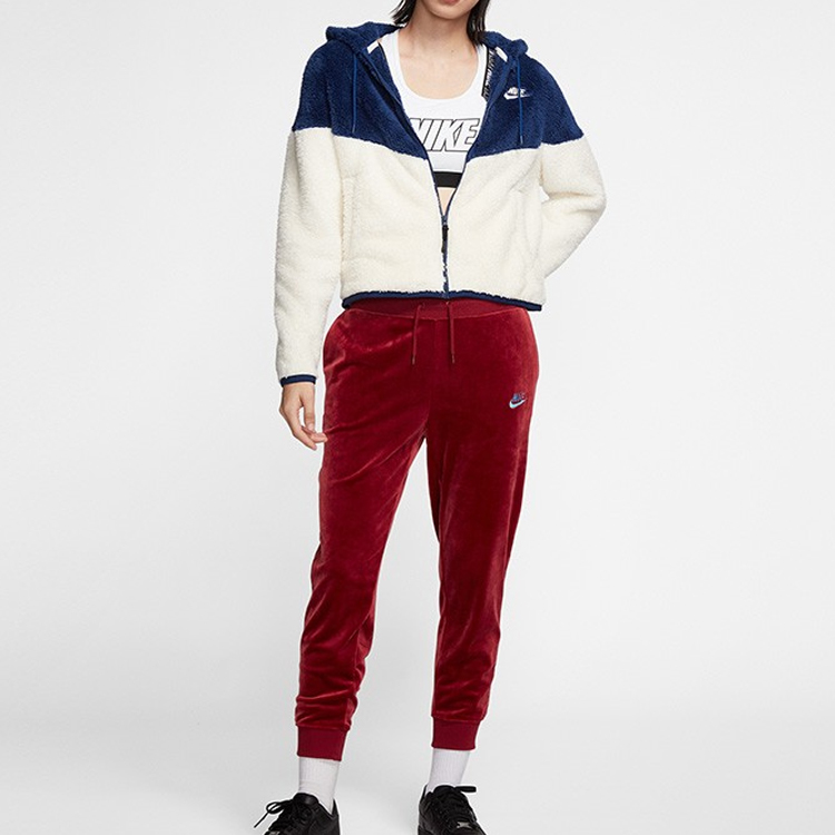 (Women) Nike Blue Colorblock Fleece Hooded Jacket Casual Warm Wear BV5469-492 圖 6