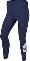 (Women) Nike Blue High-Waisted Logo Print Leggings CZ8529-410 (Women) Nike Blue High-Waisted Logo Print Leggings CZ8529-410