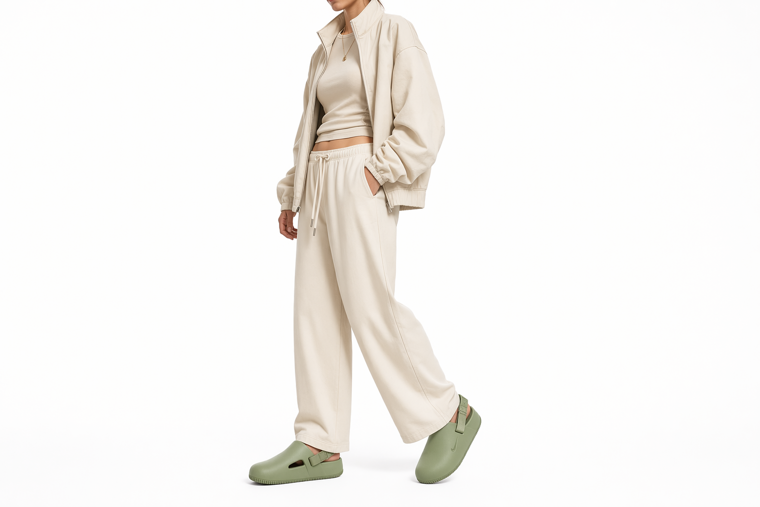 Order (W) Nike Calm Mule ''Oil Green'' auf Deutsch FB2185-300