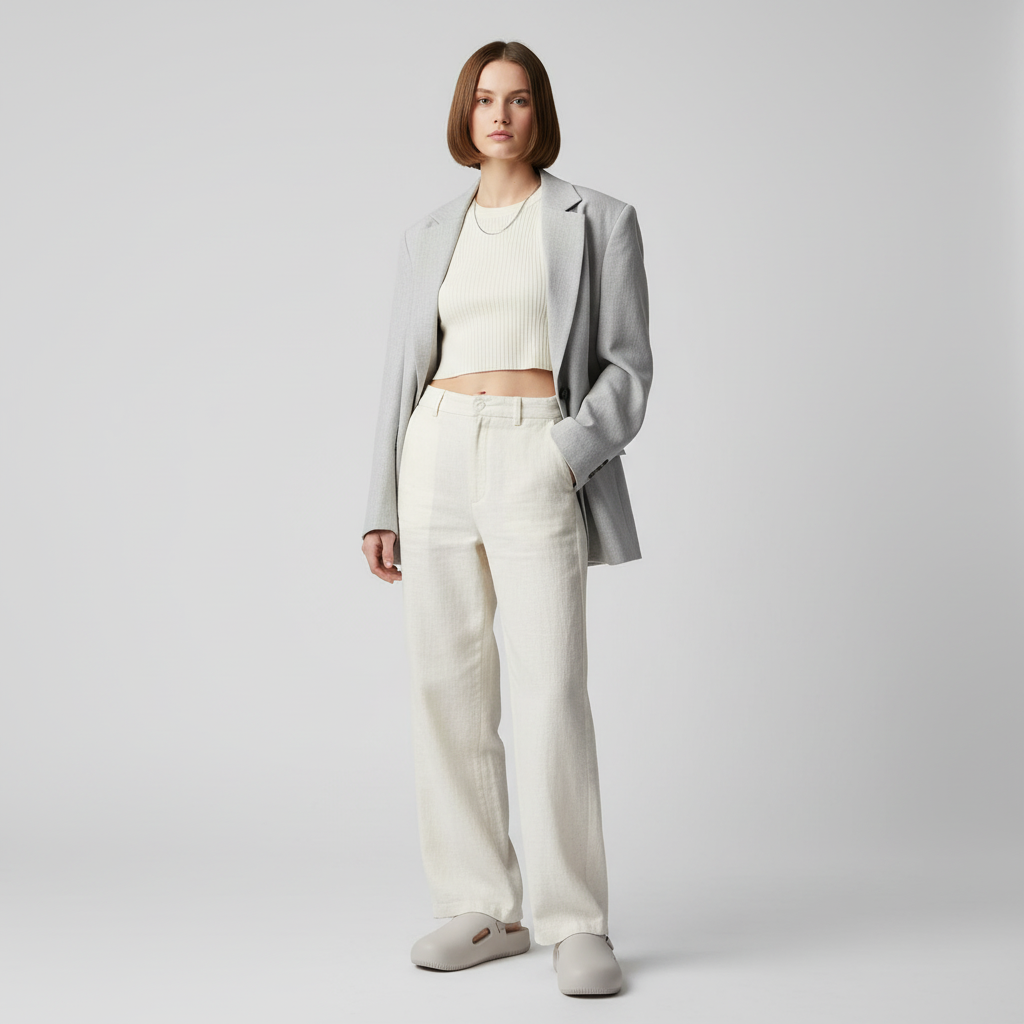 Lookbook Nike Calm Mule 舒適百搭 包頭拖鞋 女款 米粉