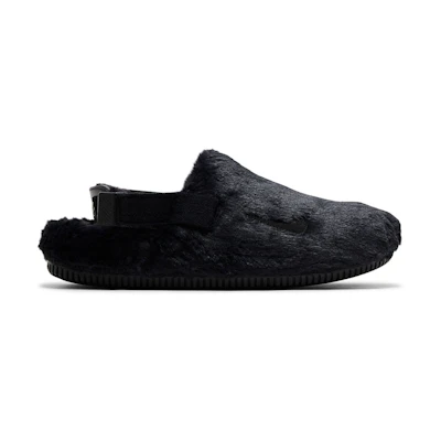 (W) Nike Calm Mule SE 'Triple Black Fur'