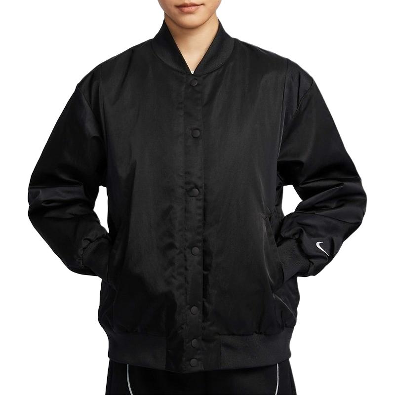 (Women) Nike Casual Woven Single-Breasted Jacket Black HJ0972-010