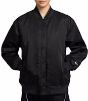 (Women) Nike Casual Woven Single-Breasted Jacket Black HJ0972-010 (Women) Nike Casual Woven Single-Breasted Jacket Black HJ0972-010