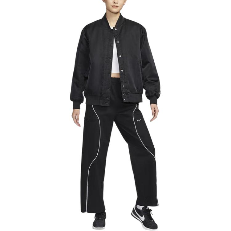 (Women) Nike Casual Woven Single-Breasted Jacket Black HJ0972-010 圖 4