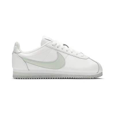 (W) Nike Classic Cortez Flyleather White Light Silver
