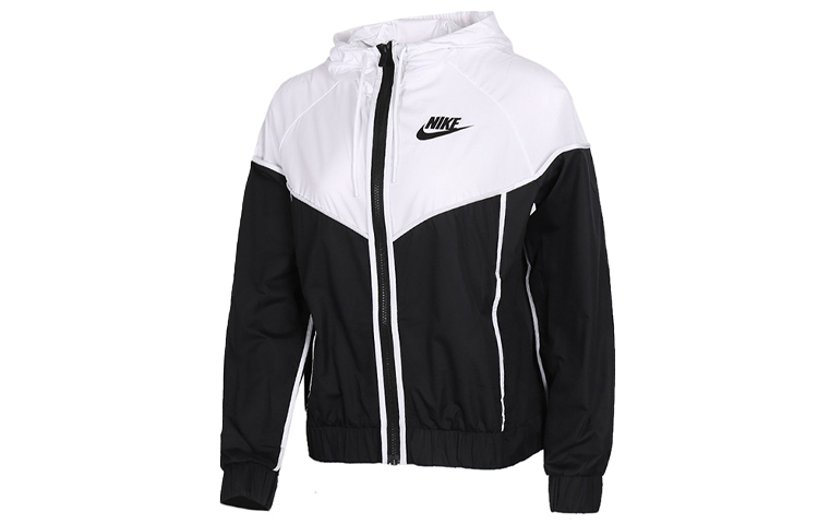 (Women) Nike Colorblock Windbreaker Jacket Black/White BQ4716-011