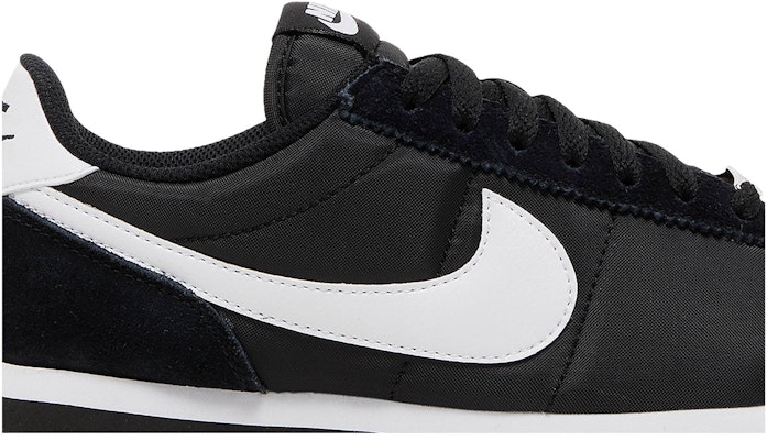 Nike cortez nylon black sales white