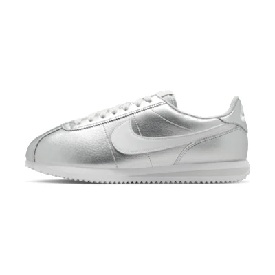 (W) Nike Cortez Metallic Silver/Gray Fog/White