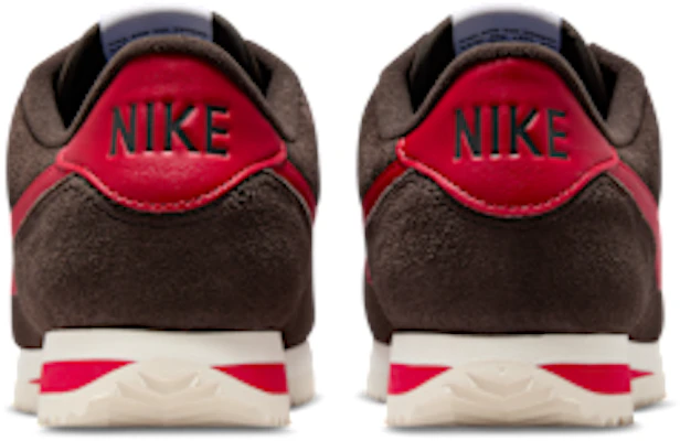 (W) Nike Cortez Terciopelo Marrón/Blanco Roto/Rojo Universitario IB1857-200 Details for (W) Nike Cortez Terciopelo Marrón/Blanco Roto/Rojo Universitario IB1857-200