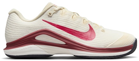 (Women) Nike Court Air Zoom Vapor 12 HC Pale Ivory Sail Team Red Rush Pink FV5554-104 (Women) Nike Court Air Zoom Vapor 12 HC Pale Ivory Sail Team Red Rush Pink FV5554-104