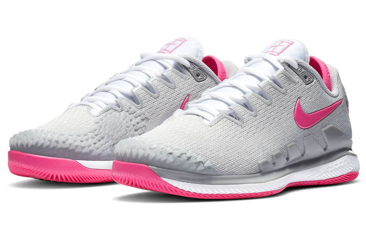 (W) Nike Court Air Zoom Vapor X Knit 'Grey Pink' 圖 3