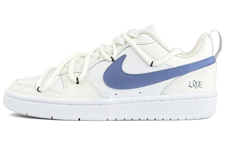 Buy 【訂製籃球鞋】Nike Court Borough Low2 Love 簡約 聖誕 新年 禮盒 解構鞋帶 低筒 板鞋 女款 白藍色