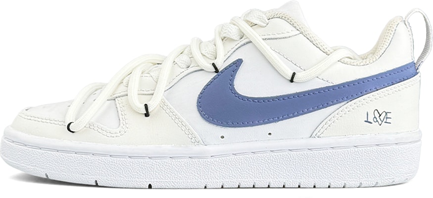 【訂製籃球鞋】Nike Court Borough Low2 Love 簡約 聖誕 新年 禮盒 解構鞋帶 低筒 板鞋 女款 白藍色 Buy 【訂製籃球鞋】Nike Court Borough Low2 Love 簡約 聖誕 新年 禮盒 解構鞋帶 低筒 板鞋 女款 白藍色