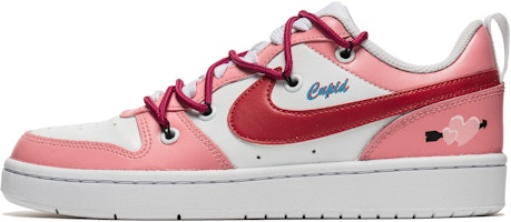 (Women) Nike Court Borough Low 2 'Pink Heart' BQ5448-100-458083 (Women) Nike Court Borough Low 2 'Pink Heart' BQ5448-100-458083