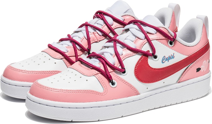 (Women) Nike Court Borough Low 2 'Pink Heart' BQ5448-100-458083 Lookbook (Women) Nike Court Borough Low 2 'Pink Heart' BQ5448-100-458083