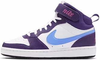 (Youth) Nike Court Borough Mid 2 'White Eggplant' CD7782-106 (Youth) Nike Court Borough Mid 2 'White Eggplant' CD7782-106