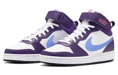 (Youth) Nike Court Borough Mid 2 'White Eggplant'