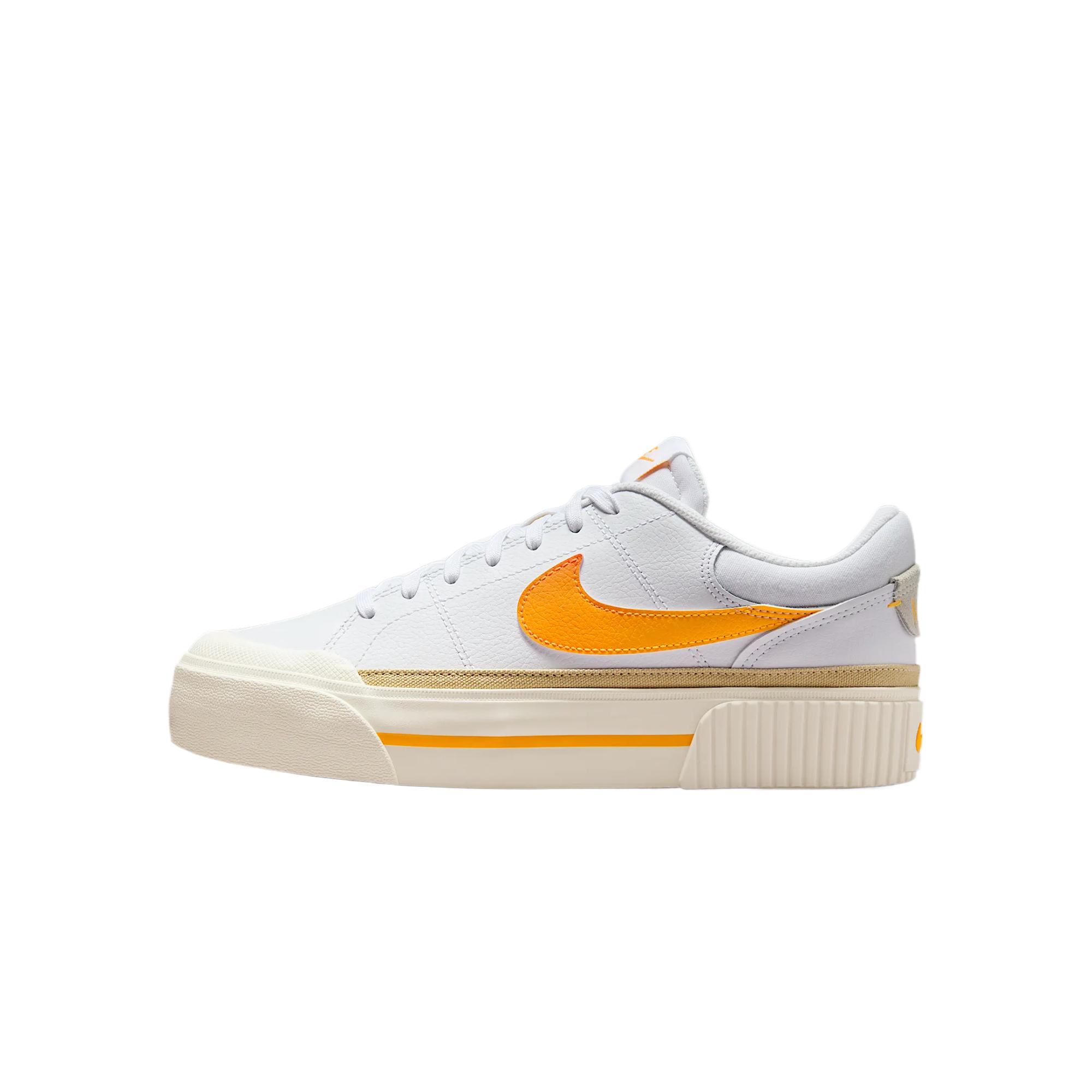 (Women) Nike Court Legacy Lift Low-Top Casual Sneakers White Orange DM7590-109