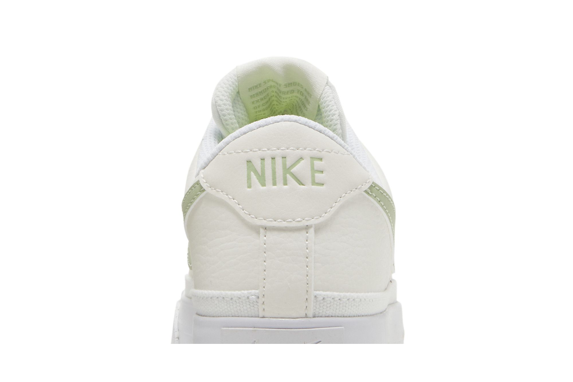 Sizing (W) Nike Court Legacy Next Nature ''Phantom Honeydew'' chaussures. DH3161-002
