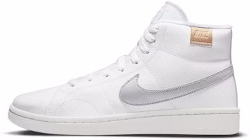 (Women) Nike Court Royale 2 Mid-Top Sneakers White/Silver CT1725-103 (Women) Nike Court Royale 2 Mid-Top Sneakers White/Silver CT1725-103