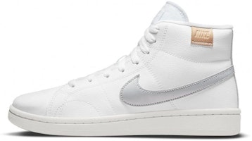 (Women) Nike Court Royale 2 Mid-Top Sneakers White/Silver CT1725-103 (Women) Nike Court Royale 2 Mid-Top Sneakers White/Silver CT1725-103