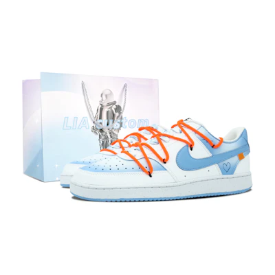 (W) Nike Court Vision 1 Low 'Clear Sky Blue and White Graffiti'