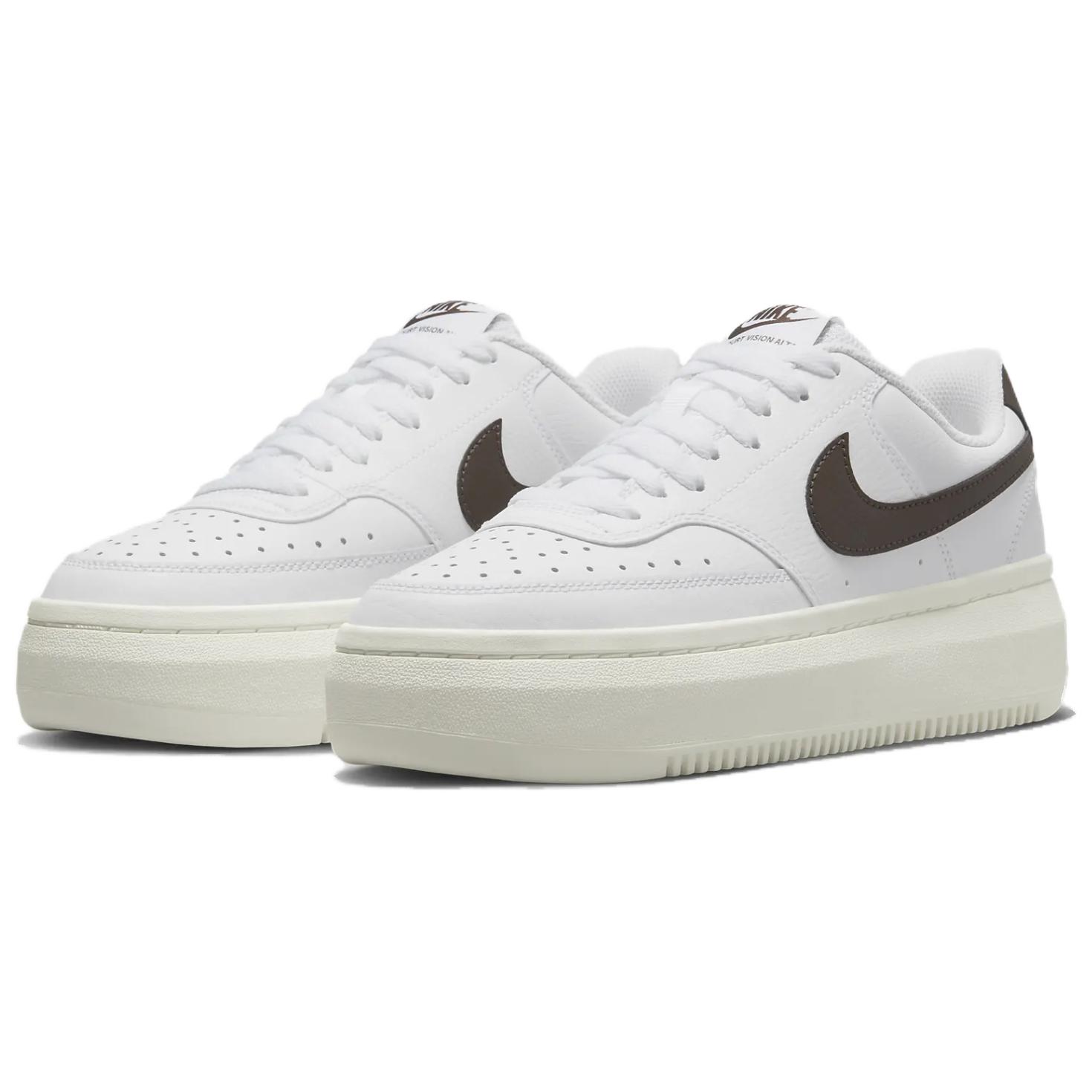 Shop Nike COURT VISION ALTA LTR 防滑減震 低幫 板鞋 女款 白黑