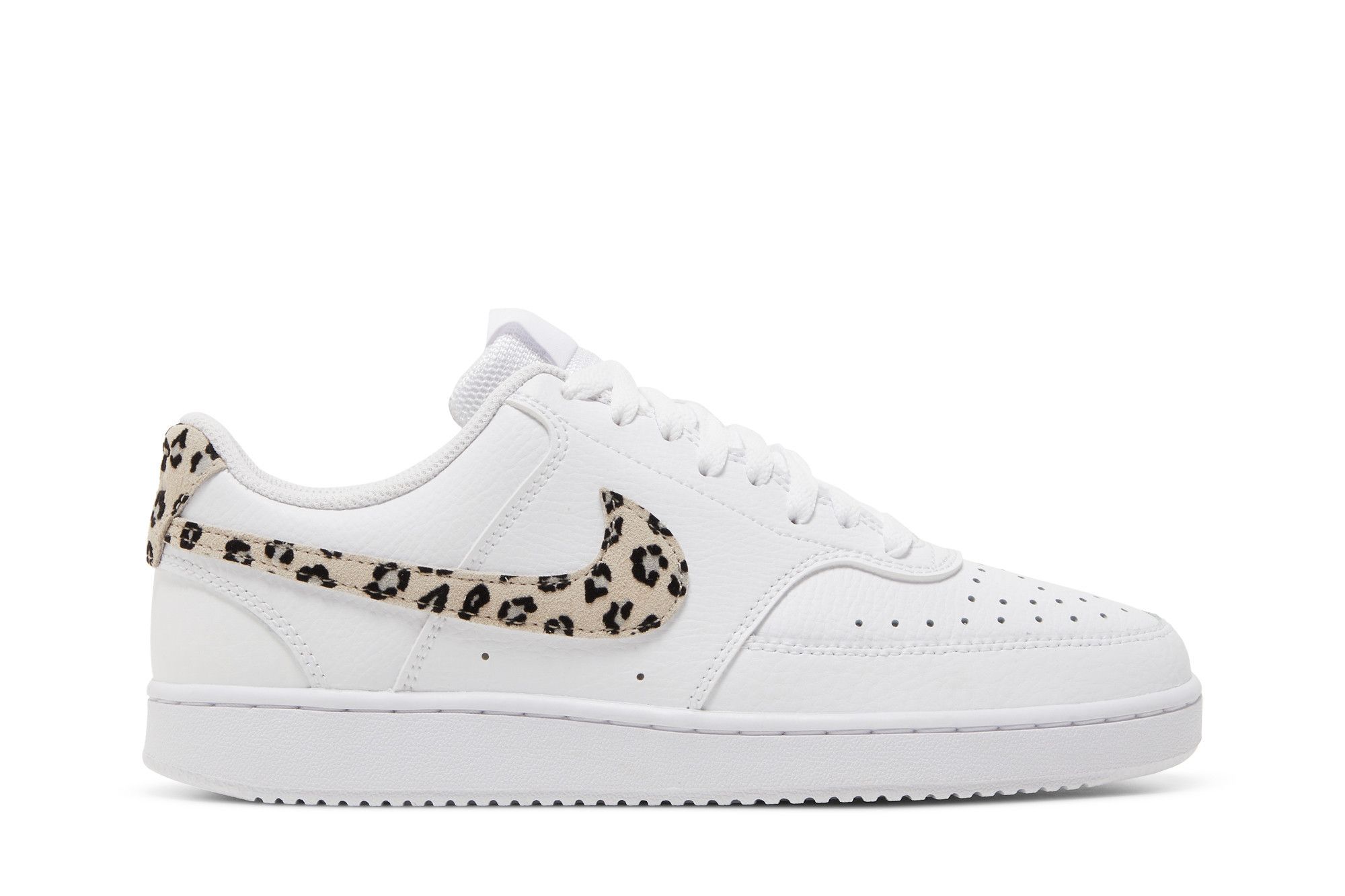(Women) Nike Court Vision Low 'Leopard Swoosh - White' DD9665-100