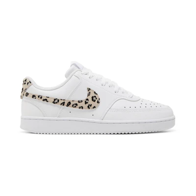 (W) Nike Court Vision Low 'Leopard Swoosh - White'